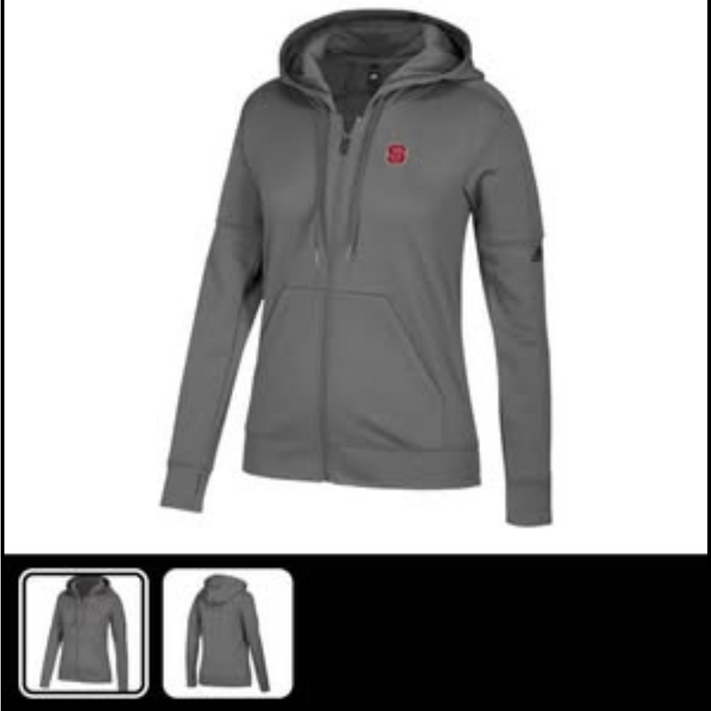 NCSU Adidas NCAA Grey Zip Up Hoodie Jacket - women Size M / NC State Wolfpack